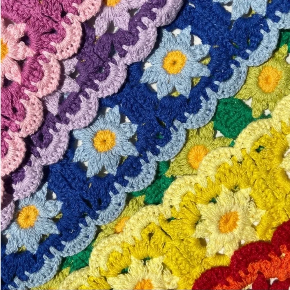 Small Floral Crochet Hair Wrap